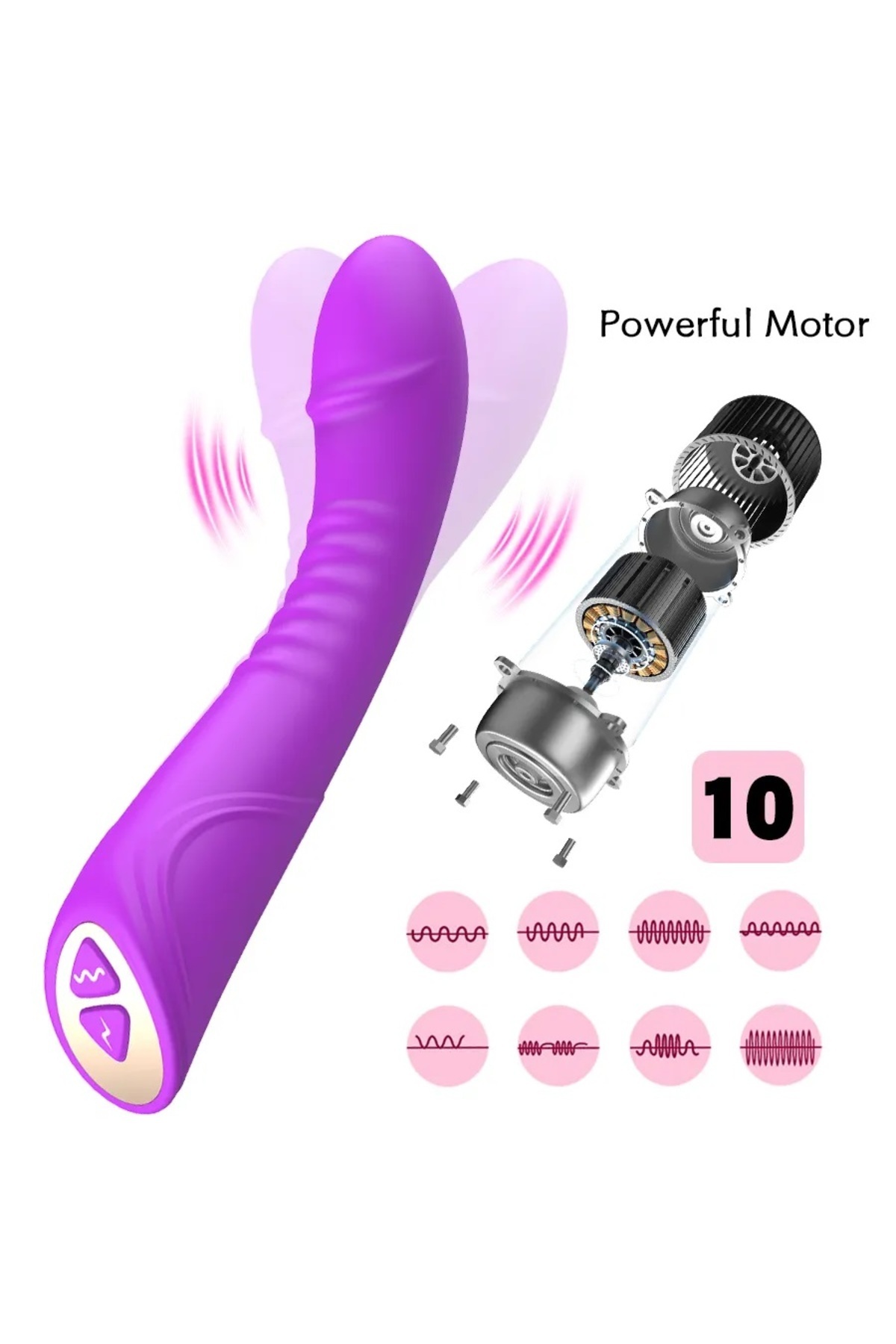 Esnek Soft Silikon Doku Usb Şarjlı 10 Mod Güçlü Titreşim G-Spot Klitoris Uyarıcılı Orgazm Vibratör