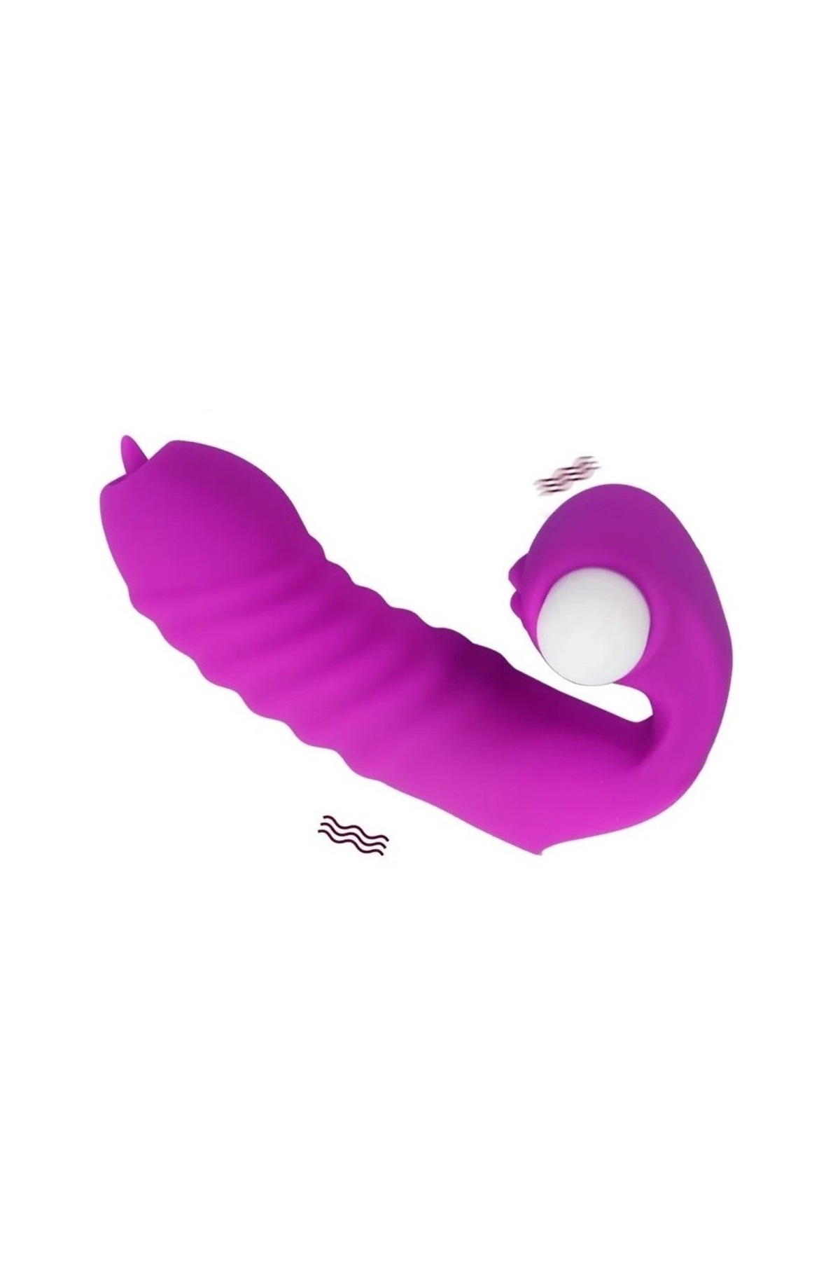 Klitoris Uyarıcılı Güçlü Titreşimli Orgazm Dil G Spot Soft Silikon Dokulu Parmak Vibratör