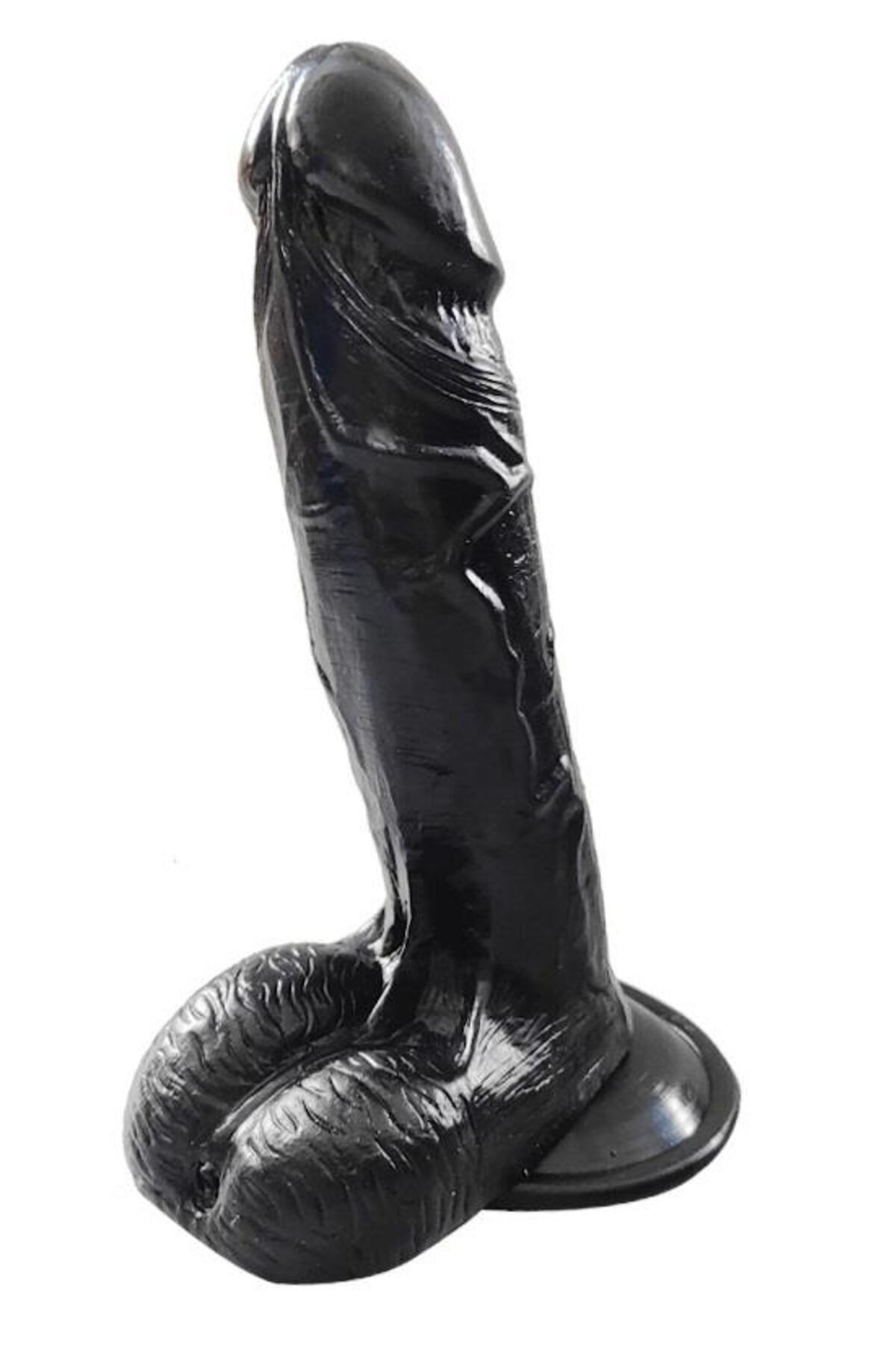 Yumuşak Ten Dokusu Gerçekçi Hissiyat 20 Cm Vantuzlu Testisli Zenci Süper Realistik Siyah Penis Dildo