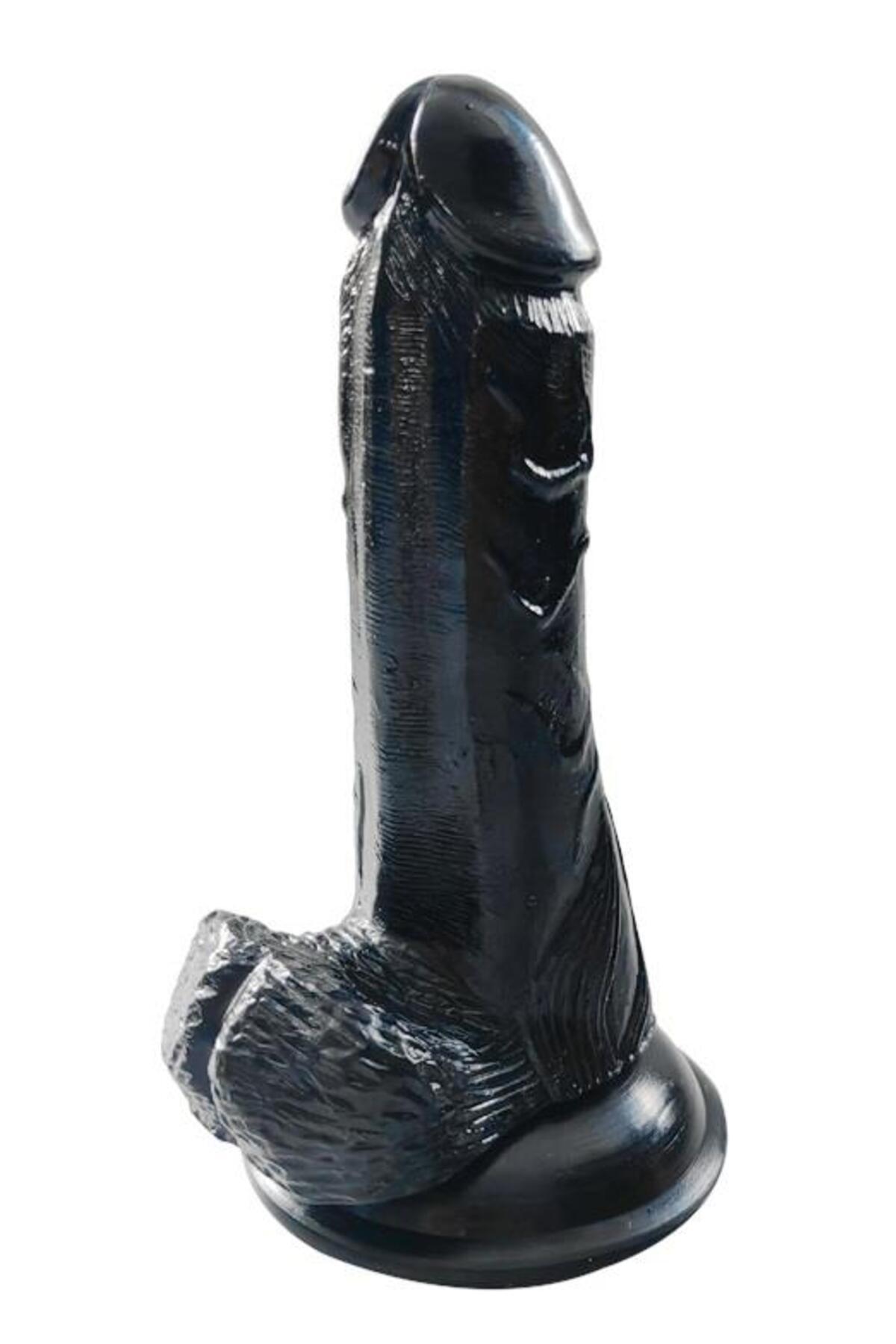 Ultra Soft Gerçekçi Et Dokusu 18 Cm Güçlü Vantuzlu Testisli Zenci Süper Realistik Siyah Penis Dildo