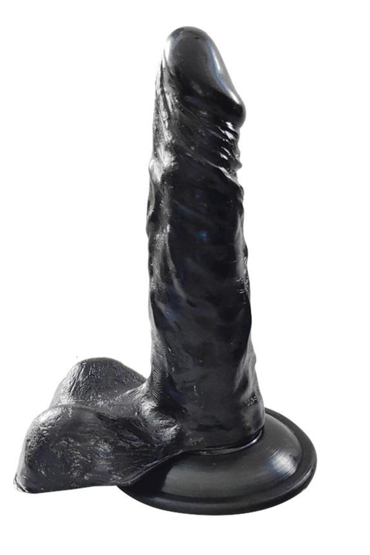 18 Cm Kalın Tamamen Soft Et Dokusunda Zenci Penis Güçlü Vantuzlu Testisli Realistik Penis Dildo