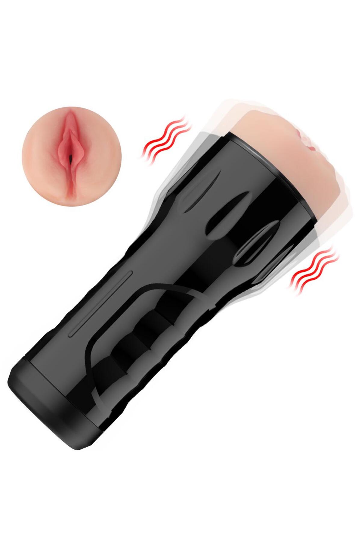 Et Dokusunda Büyük Boy Usb Şarjlı 3 Farklı Hız Ve 7 Farklı Titreşim Modu Vajina Mastürbatör Kupası