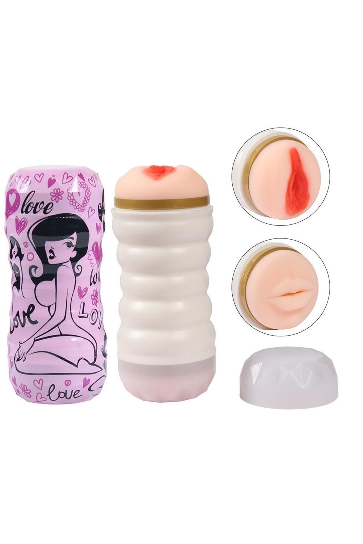 Çift Taraflı Vajina Ve Oral Tamamen Gerçekçi Görünüm Ve Soft Ten Dokusunda Suni Mastürbatör Kupası