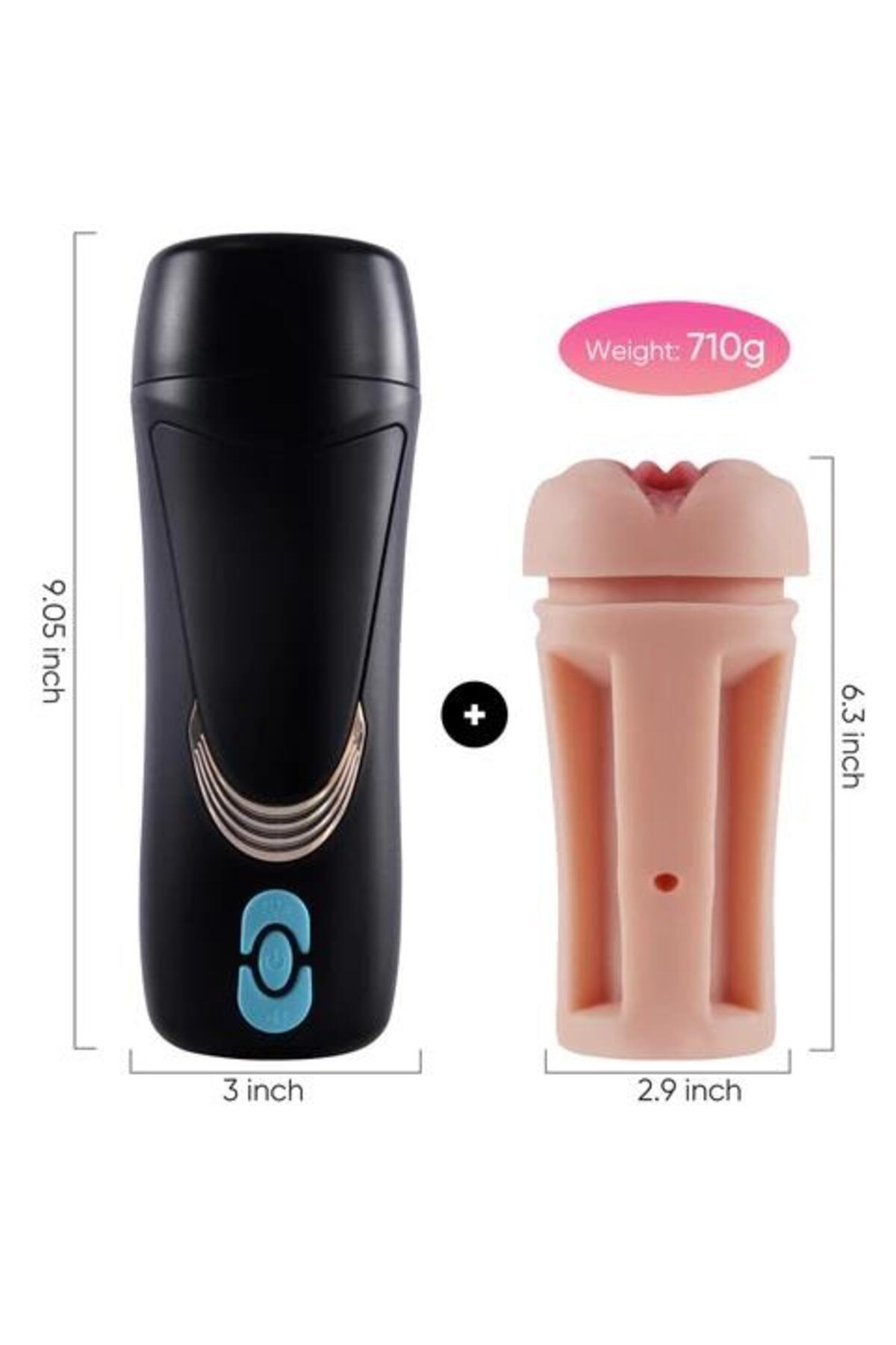 10 Mod Titreşimli Ses Özellikli USB Şarjlı Gerçekçi Ten Dokulu Cup Mastürbatör