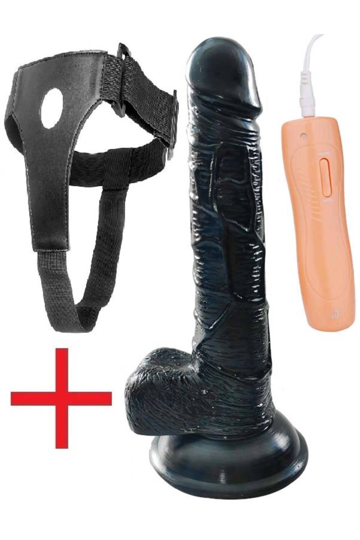 Ten Hissi 21 Cm 10 Mod Titreşim Penis Takma Kemerli Dildo Realistik Belden Bağlamalı Vibratör