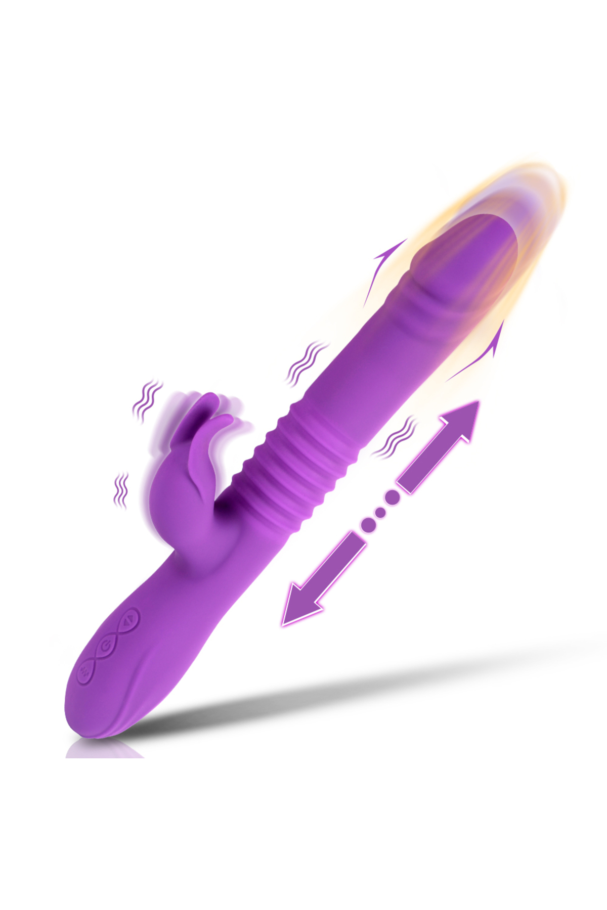 İleri Geri Hareketli 3 Motorlu Soft Silikon Dokuda Usb Şarjlı Klitoris Uyarıcılı Rabbit Vibratör