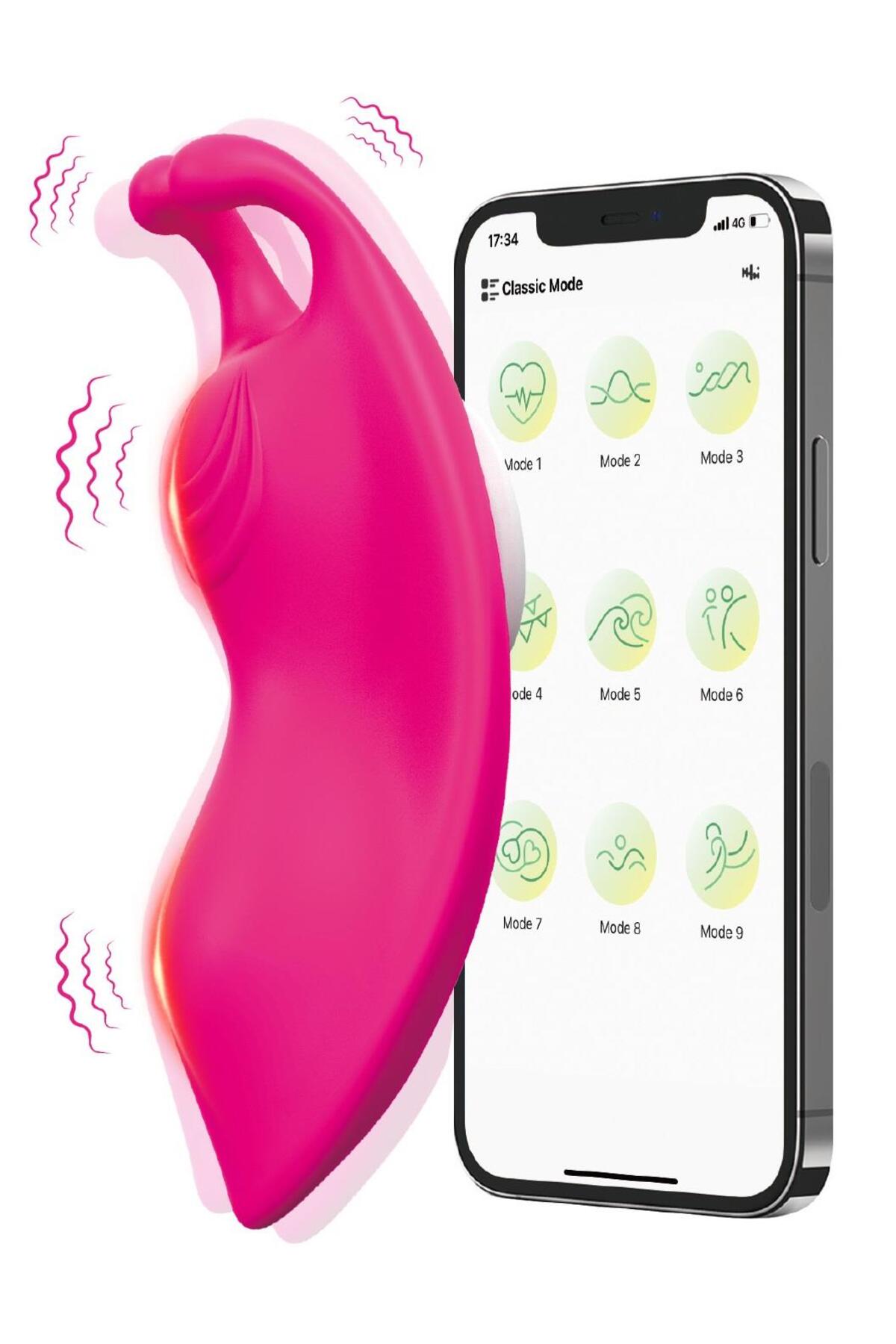 Telefon Uygulama App Kontrollü Şarjlı Klitoris Uyarıcılı Güçlü Titreşim Modları Giyilebilen Vibratör