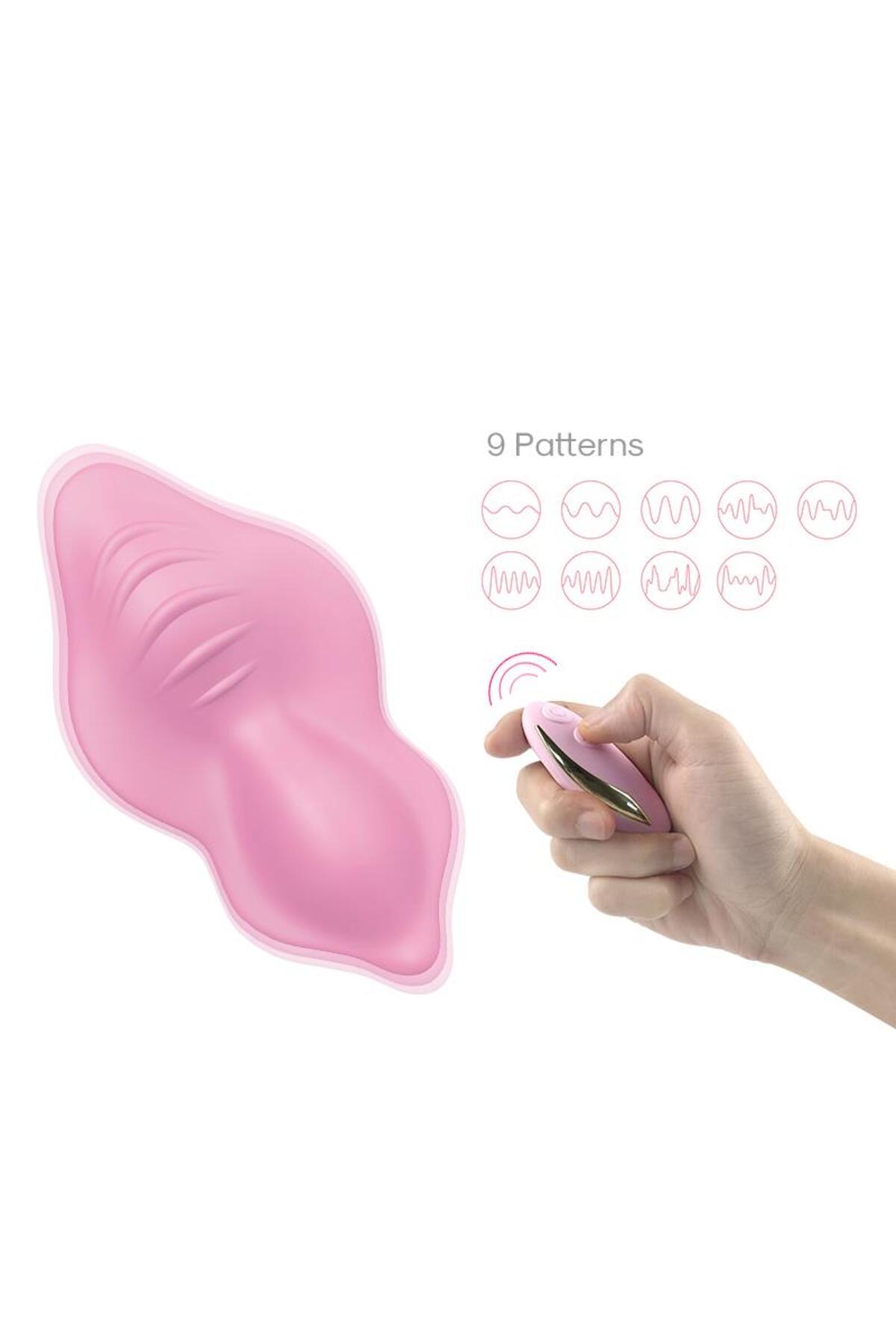 Giyilebilen Soft Silikon Doku Uzaktan Kumandalı Dildo 9 Mod Titreşim Klitoris Orgazm Zevk Vibratörü
