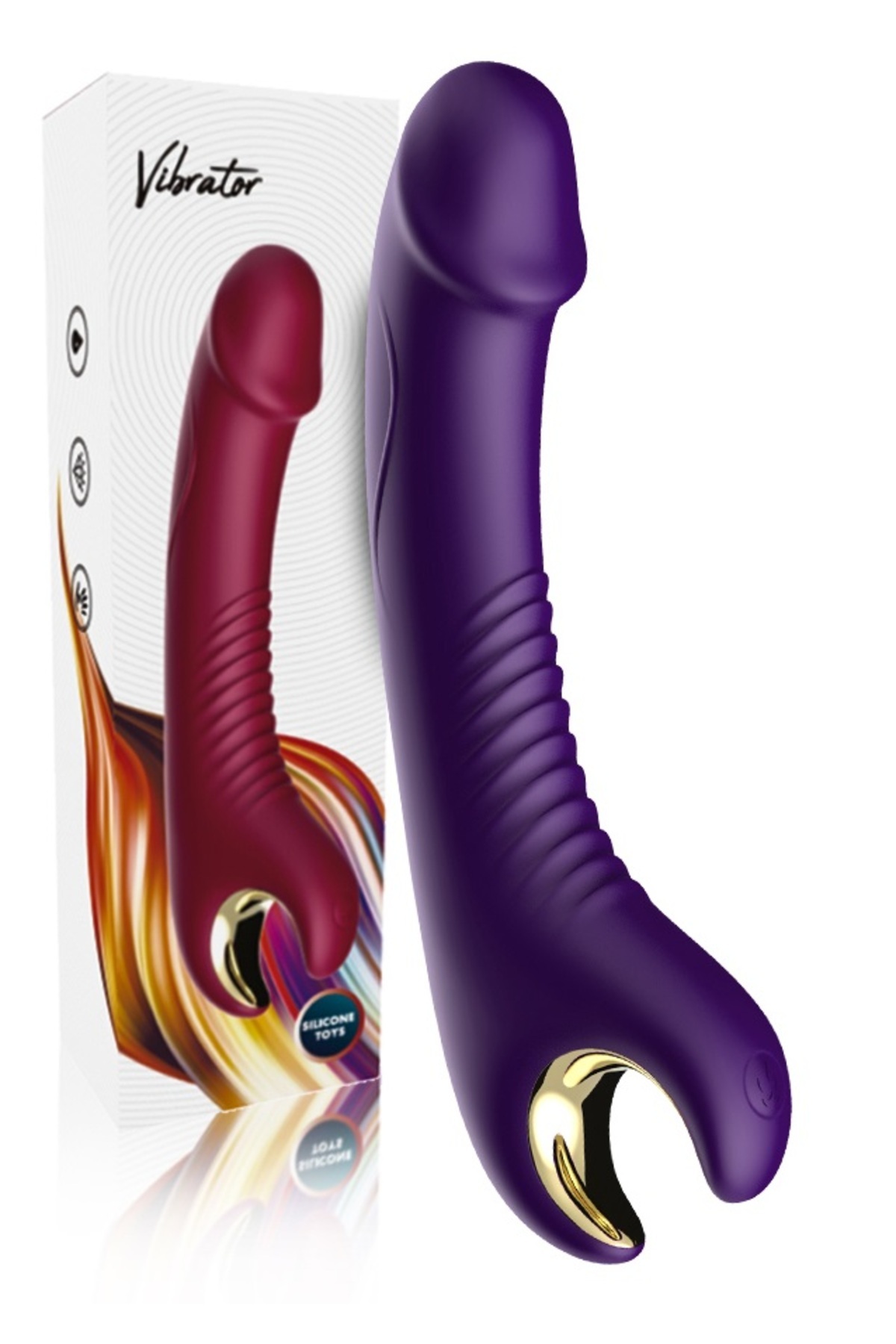 Oynar Başlıklı Isıtma Özellikli Usb Şarjlı Soft Silikon Doku 9 Farklı Titreşimli Teknolojik Vibratör